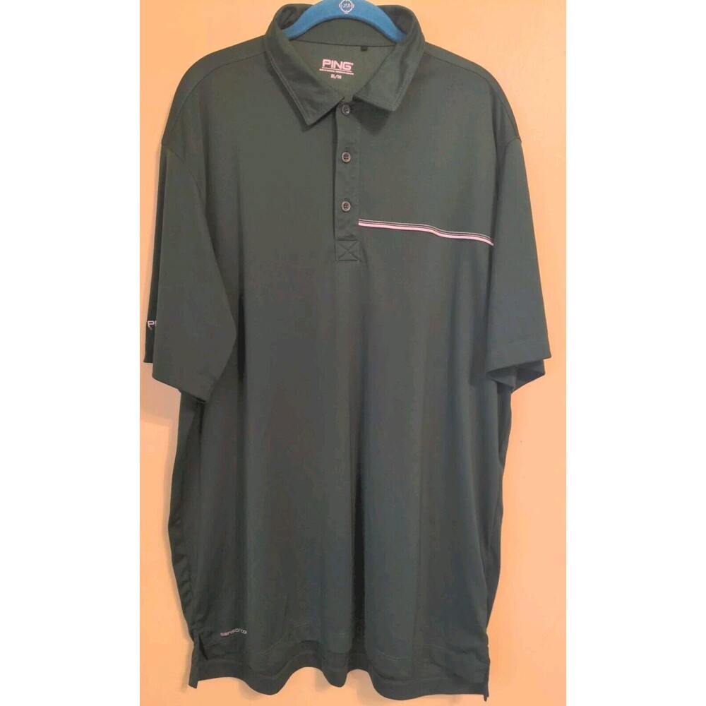 Ping Collection SensorCool Logo Shorts Sleeve Green Polo Shirt Men's Size XL